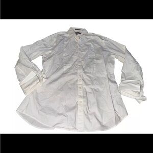 Express IMX Shirt Mens White Fitted Long Sleeve Stretch Slim Size Lg 16/16.5
